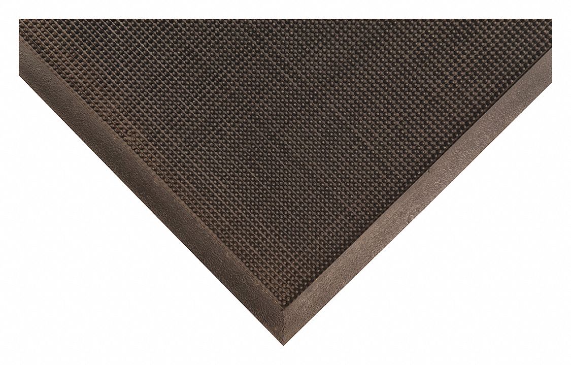 Condor Outdoor Entrance Mat, 6 ft L, 3 ft W, 3/8 in Thick, Rectangle, Black - 6LUN2