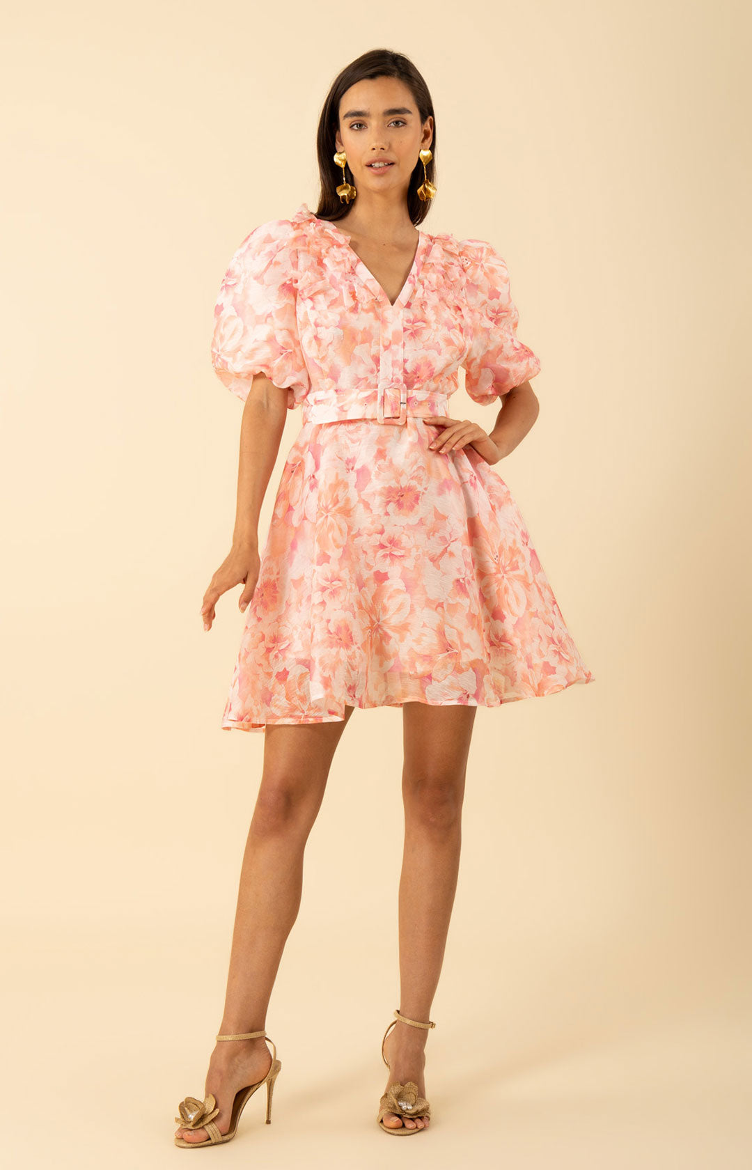 Promise Floral Organza Dress, color-pink