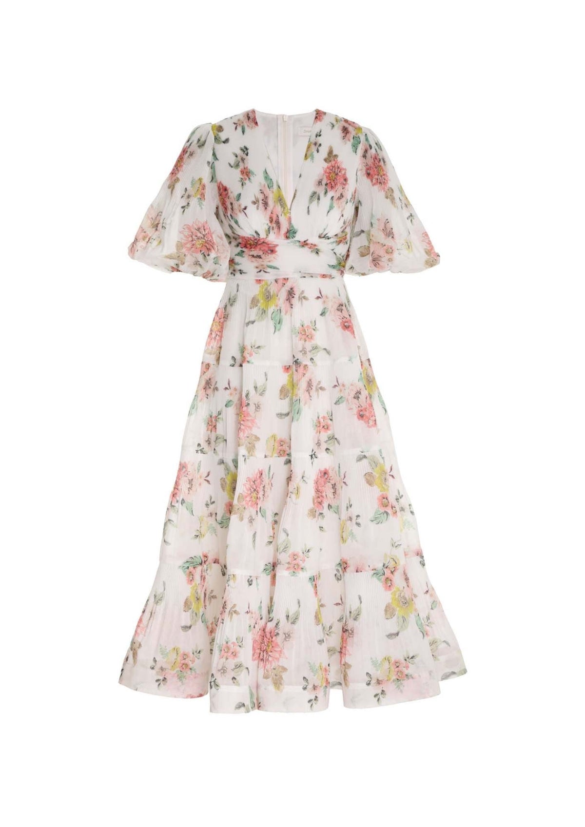 ZIMMERMANN - Flower Pleated Midi Dress