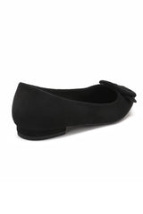 Fern Black Suedette Buckle Flat Shoe