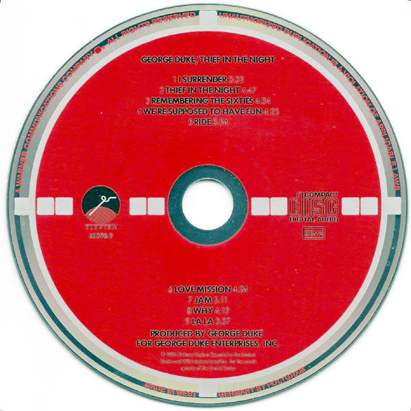George Duke : Thief In The Night (CD, Album, Tar)