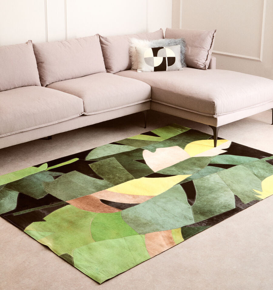 Bosie Safira Large Botanical Hair on Leather Rug - Image 2