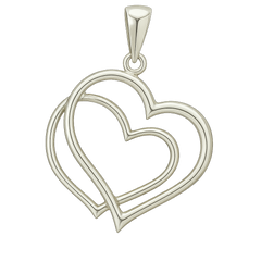 Sterling Silver Double Heart Pendant