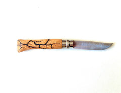 Electrocuted Beech Wood Round Open L #8 Knife - Andalog