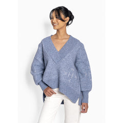 FAM V-neck Sweater Faded  Denim