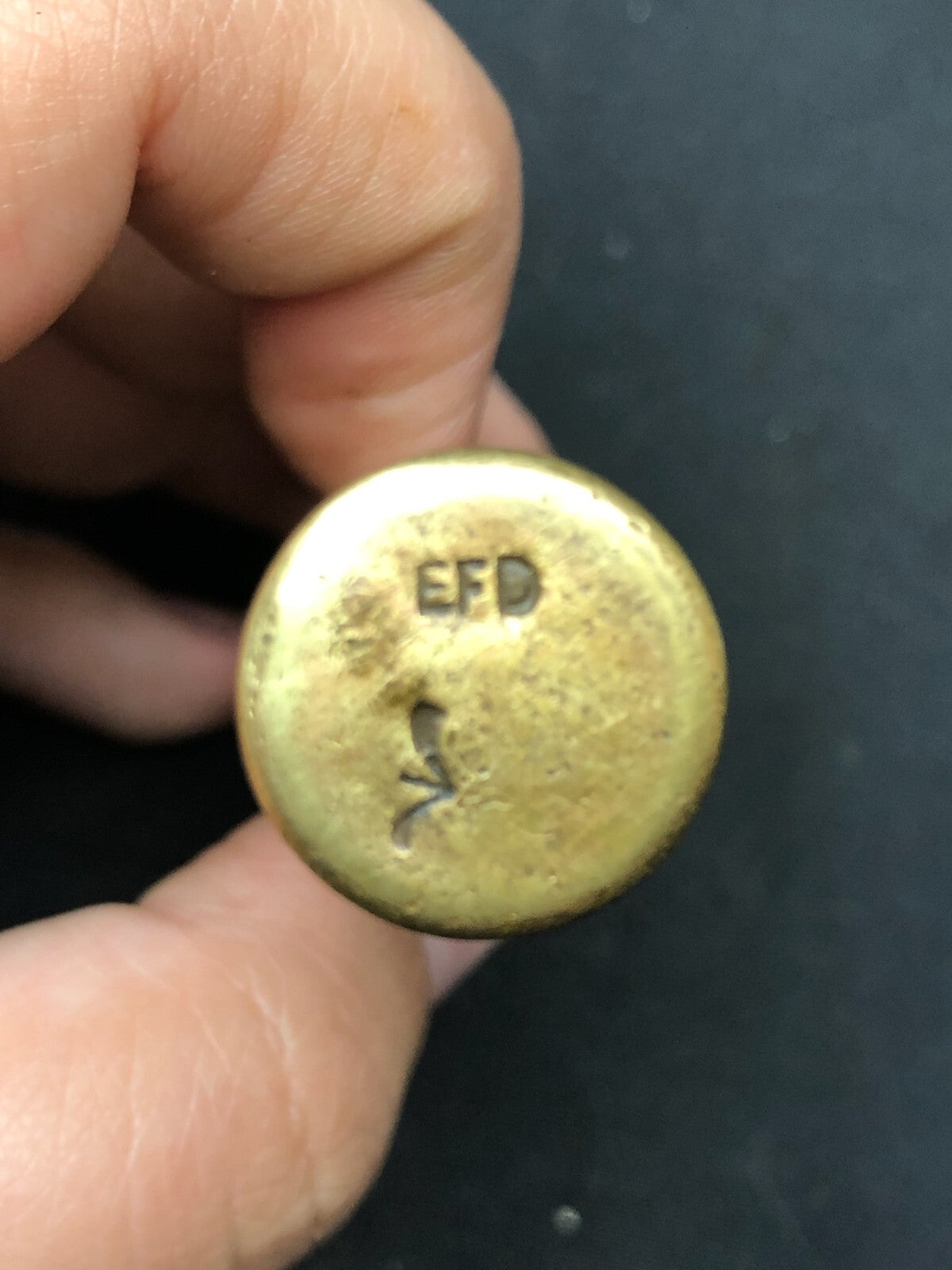 Original WW1 British Army Brass Oil Bottle - SMLE Lee Enfield - EFD Marked - The Militaria Shop