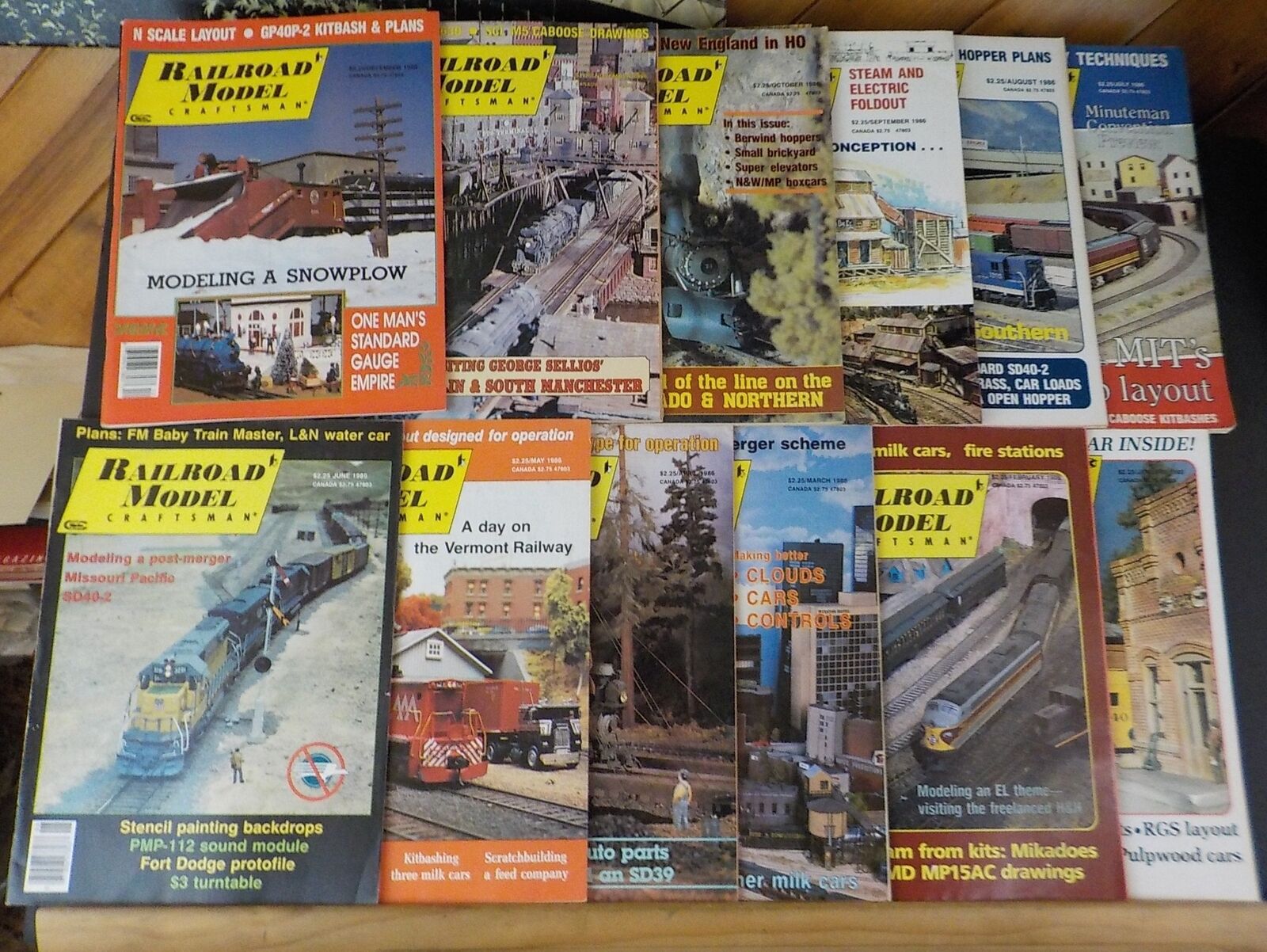 Railroad Model Craftsman Magazine Complete Year 1986 12 issues