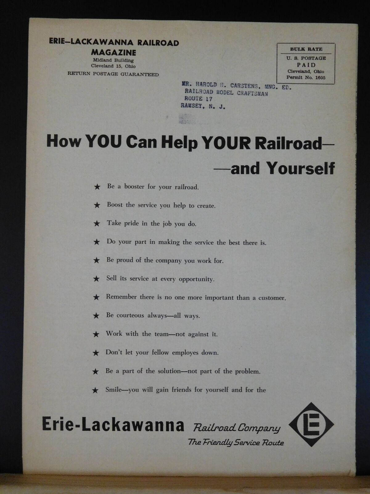 Erie Lackawanna Railroad Employee Magazine 1961 May June Vol 57 #2