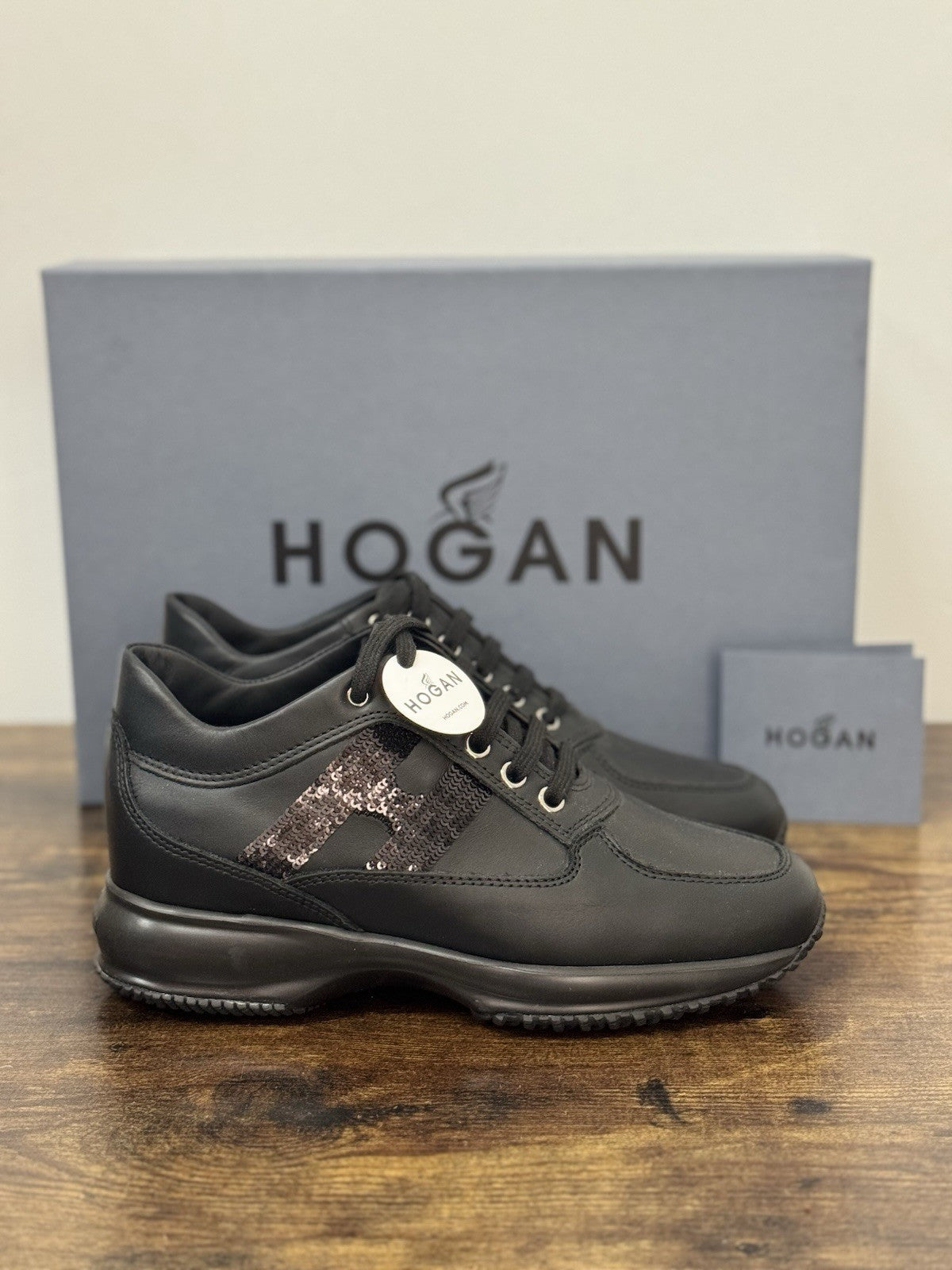 Hogan Interactive H Micropaiettes Pelle Nera Icon Hogan Donna 37.5