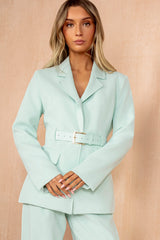 Simone Mint Belted Blazer