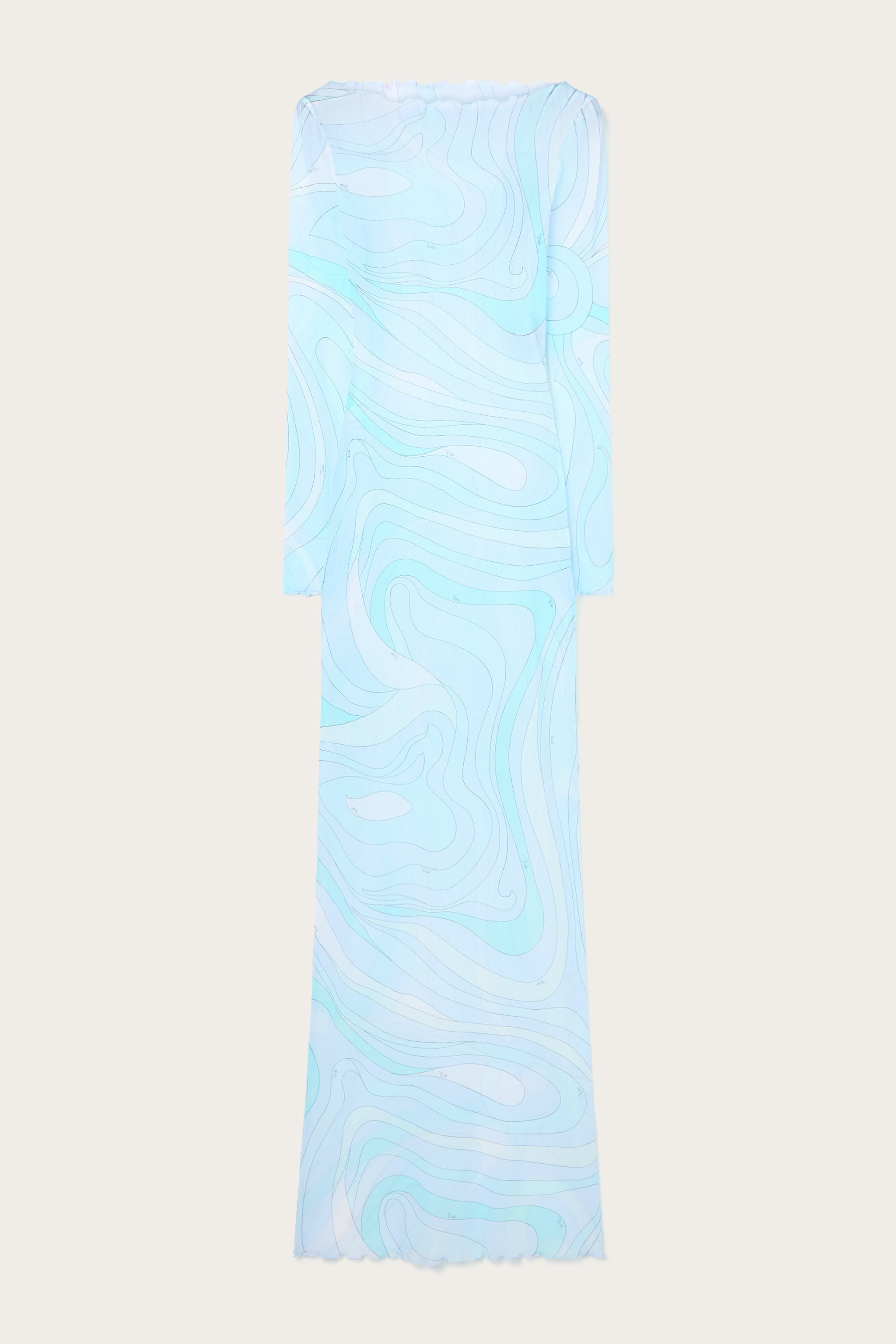 Marmo Print Tulle Long Dress