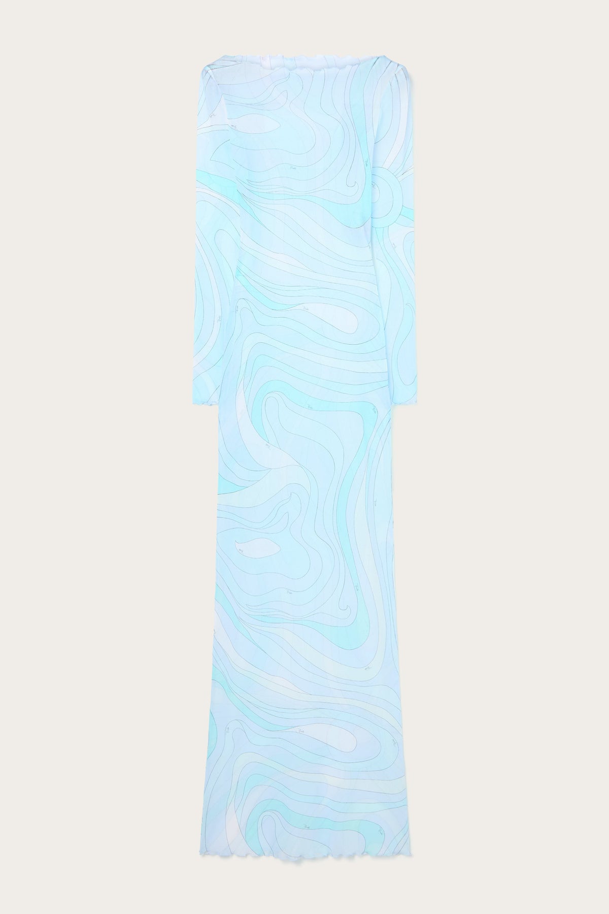 Marmo Print Tulle Long Dress