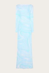 Marmo Print Tulle Long Dress