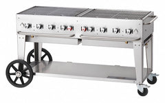 Crown Verity 129000 BtuH Stainless Steel Gas Grill with Two 20 lb. Tanks - MCB-60