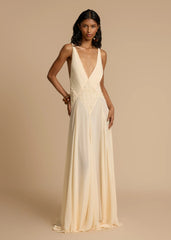 White Deep V-Neck Lace Maxi Dress | Flowy Vacation Cami Dress