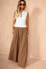 Julieta Camel Palazzo Trousers