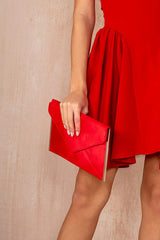 Diana Red Suedette Detachable Chain Bag