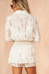 Peyton Lemon Floral Embroidered Playsuit