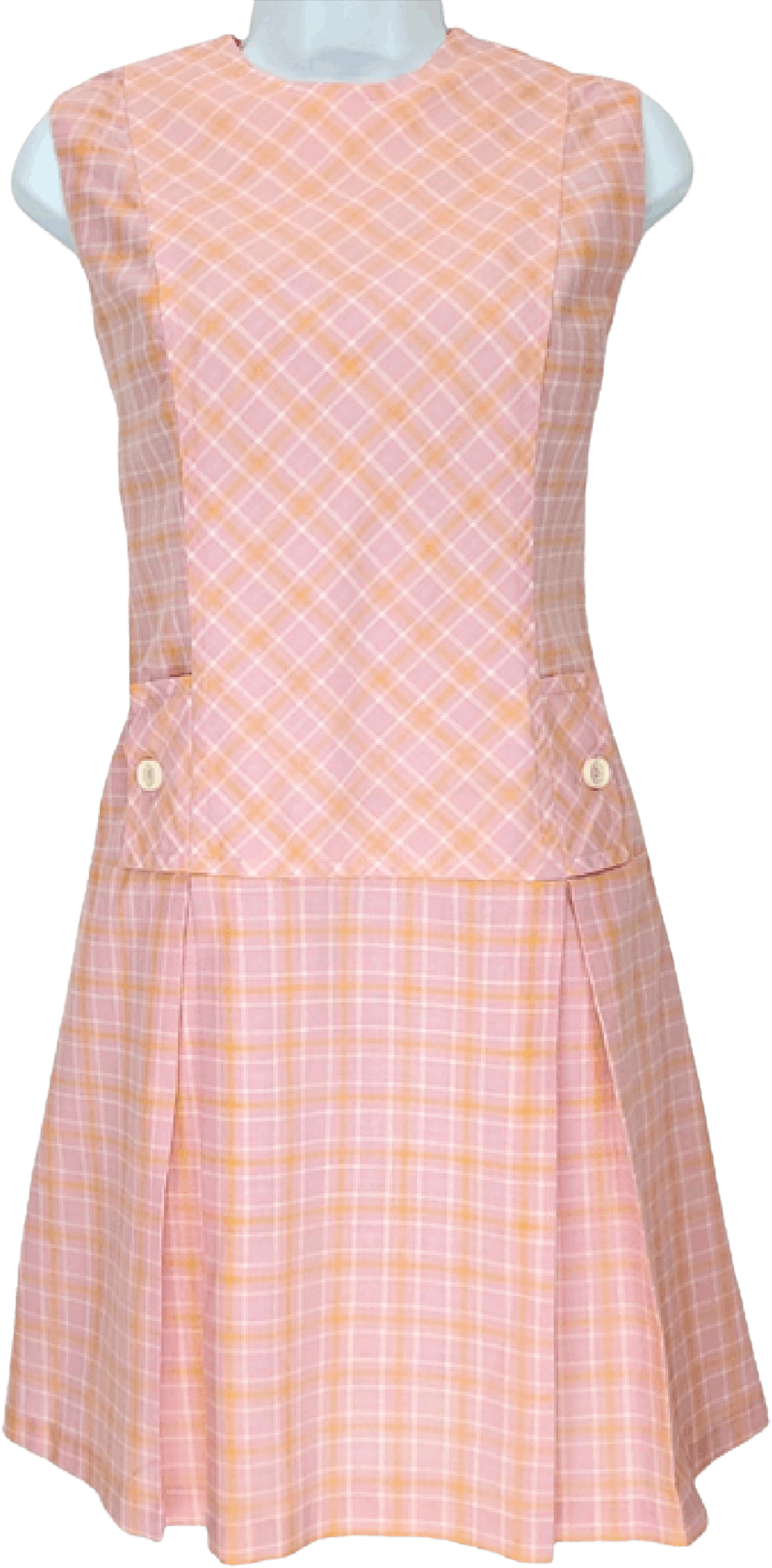 60’s Pink Preppy Plaid Scooter Dress by Glenbrooke