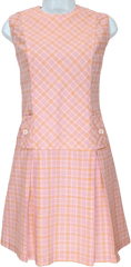 60’s Pink Preppy Plaid Scooter Dress by Glenbrooke