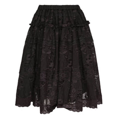 Caroline Hu Black Embroidery Ruched A-Line Skirt – Available at Club 21, Official Retailer in Singapore, Malaysia & Thailand with Global Shipping Online