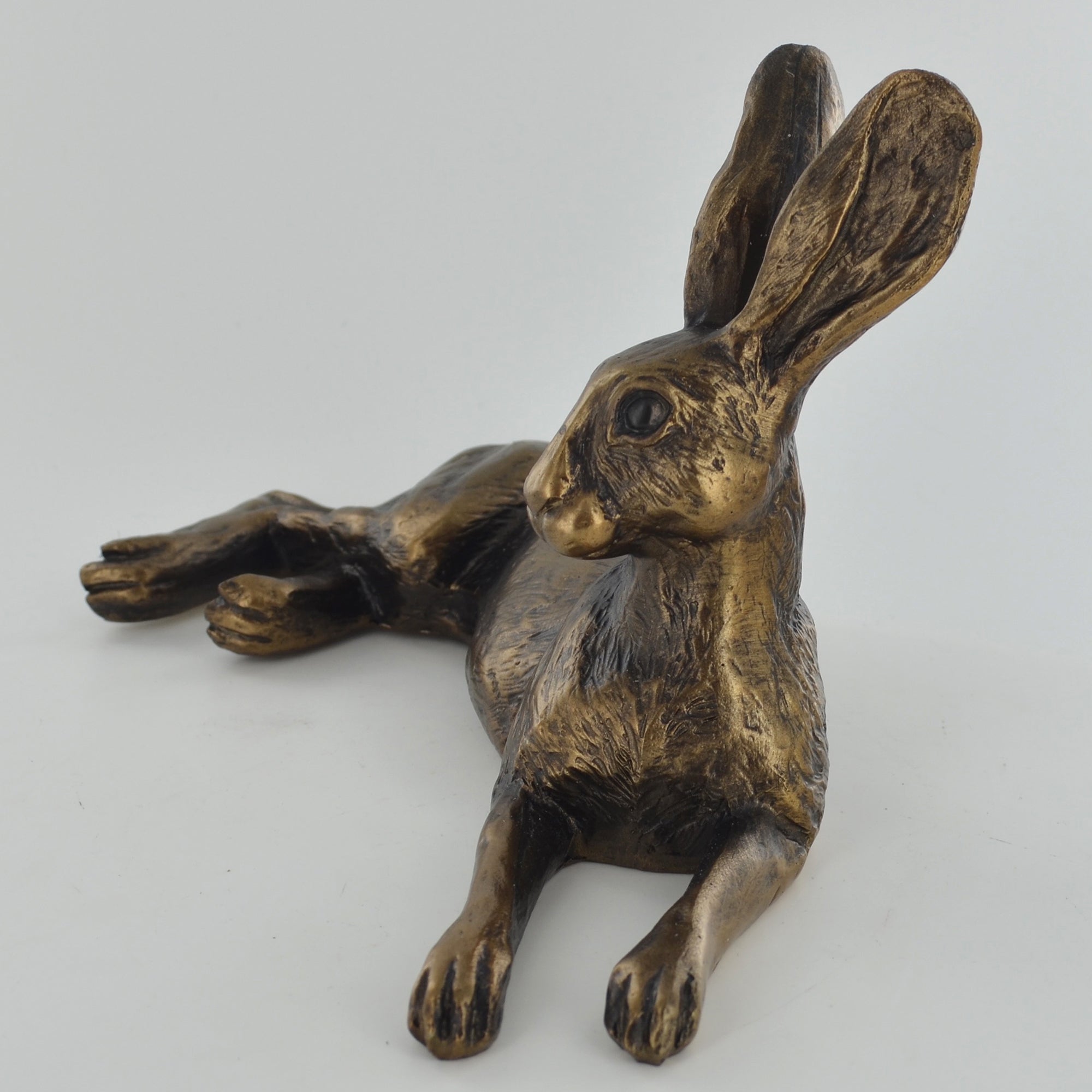 Bluebell Hare Bronze Effect Sculpture by Harriet Glen - Prezents