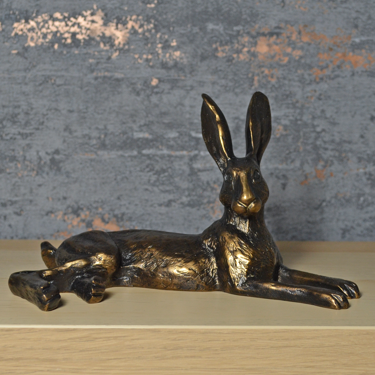 Bluebell Hare Bronze Effect Sculpture by Harriet Glen - Prezents