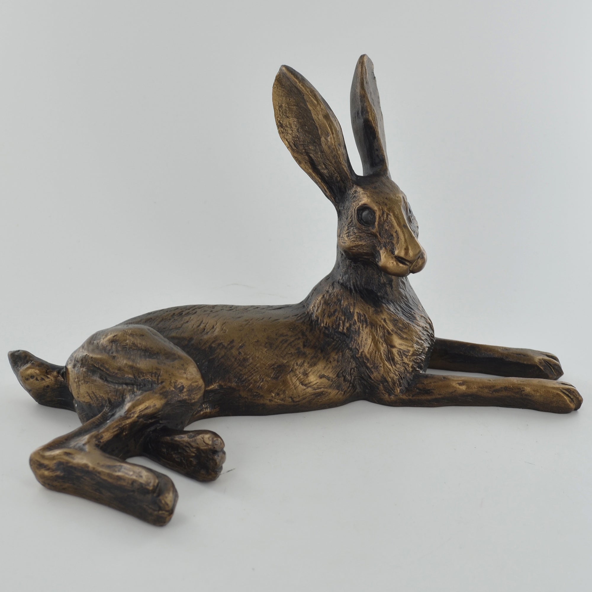 Bluebell Hare Bronze Effect Sculpture by Harriet Glen - Prezents