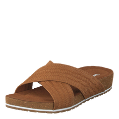 Malibu Waves Cross Slide Rust Embossed Suede