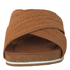 Malibu Waves Cross Slide Rust Embossed Suede
