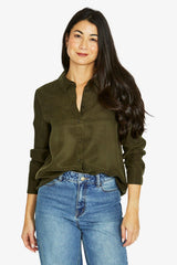 Cupro Shirt Dark Olive