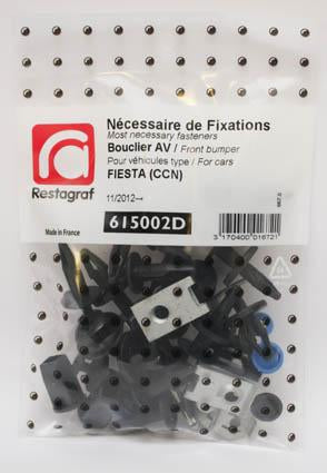 NECESSAIRE DE FIXATIONS POUR BOUCLIER AV FIESTA (CCN) Tous modèles 11.2012 → 06.2017
