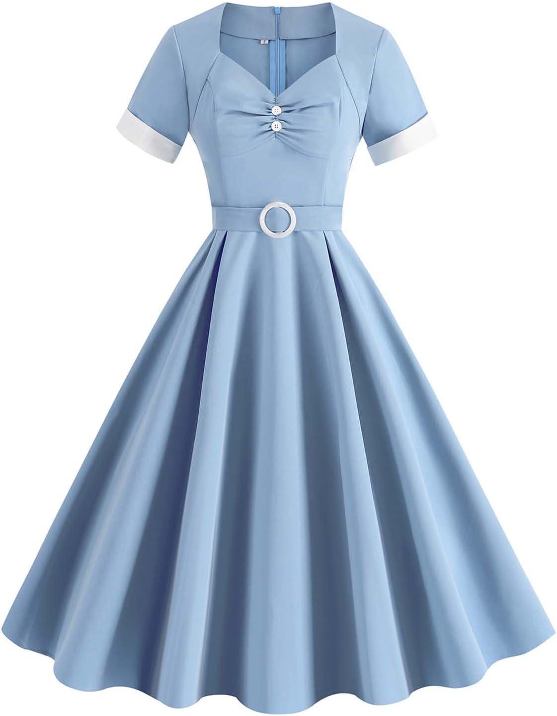 Women's 1950s Vintage Audrey Hepburn Style Cocktail Swing Dresses Sweetheart Neck Wedding Cocktail A Line Midi Gown