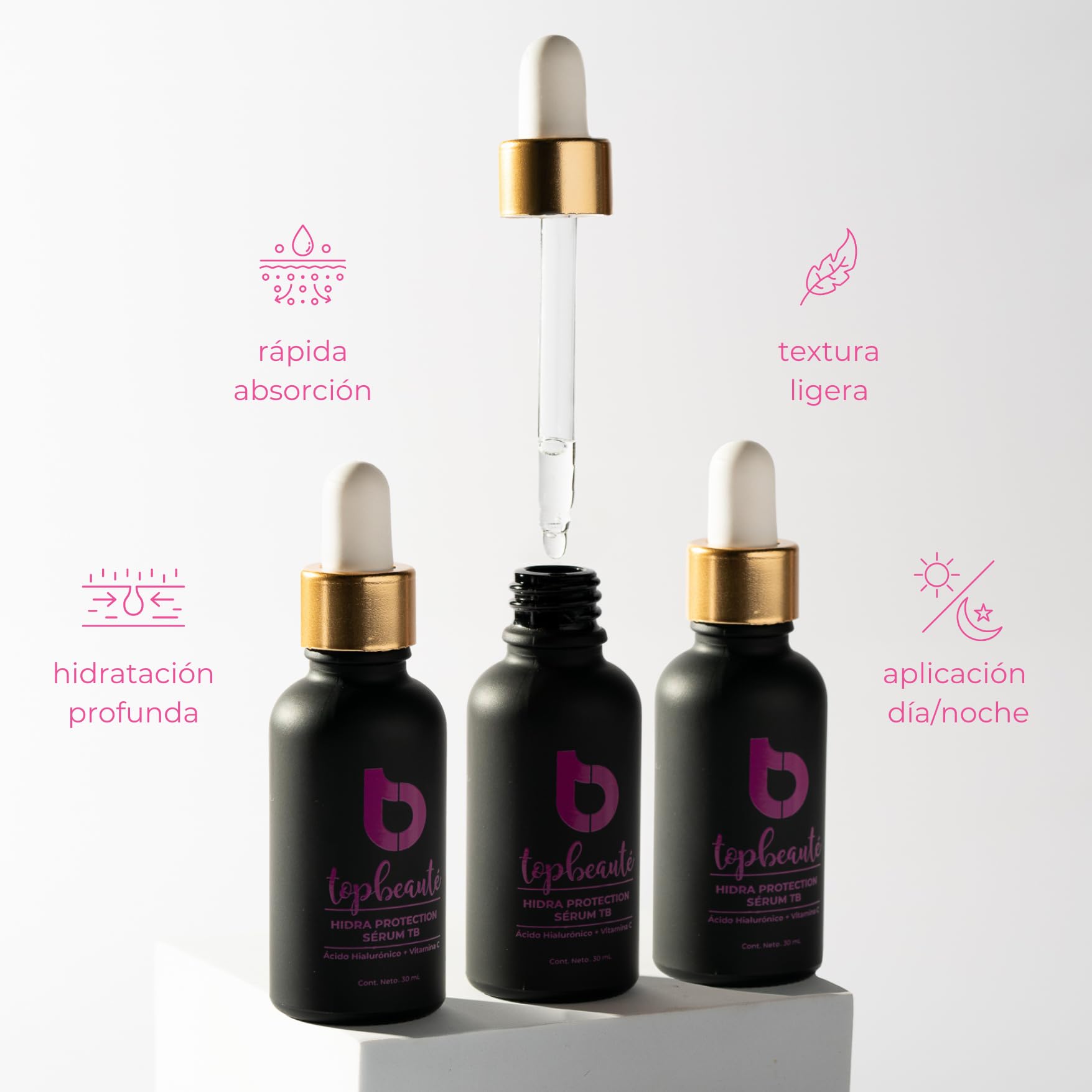 Sérum Facial Top Beauté Vitamina C y Ácido Hialurónico Hidratante Antioxidante