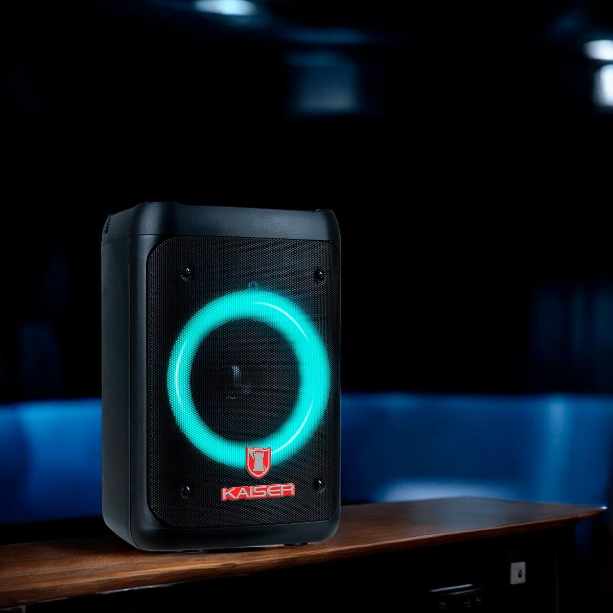 Kaiser Bocina Bafle Profesional Recargable de 4” y 3000W PMPO con Bluetooth, Radio FM y Luces LED Modelo KSW-7002 BB 4