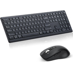 CITLLA M9300 Wireless Keyboard Mouse Combo, Scissor-Switch Keys, 2-in-1 USB Receiver and Dual Bluetooth, Multi Device Silent Design for PC, Computer, Laptop, MacBook and iPad.