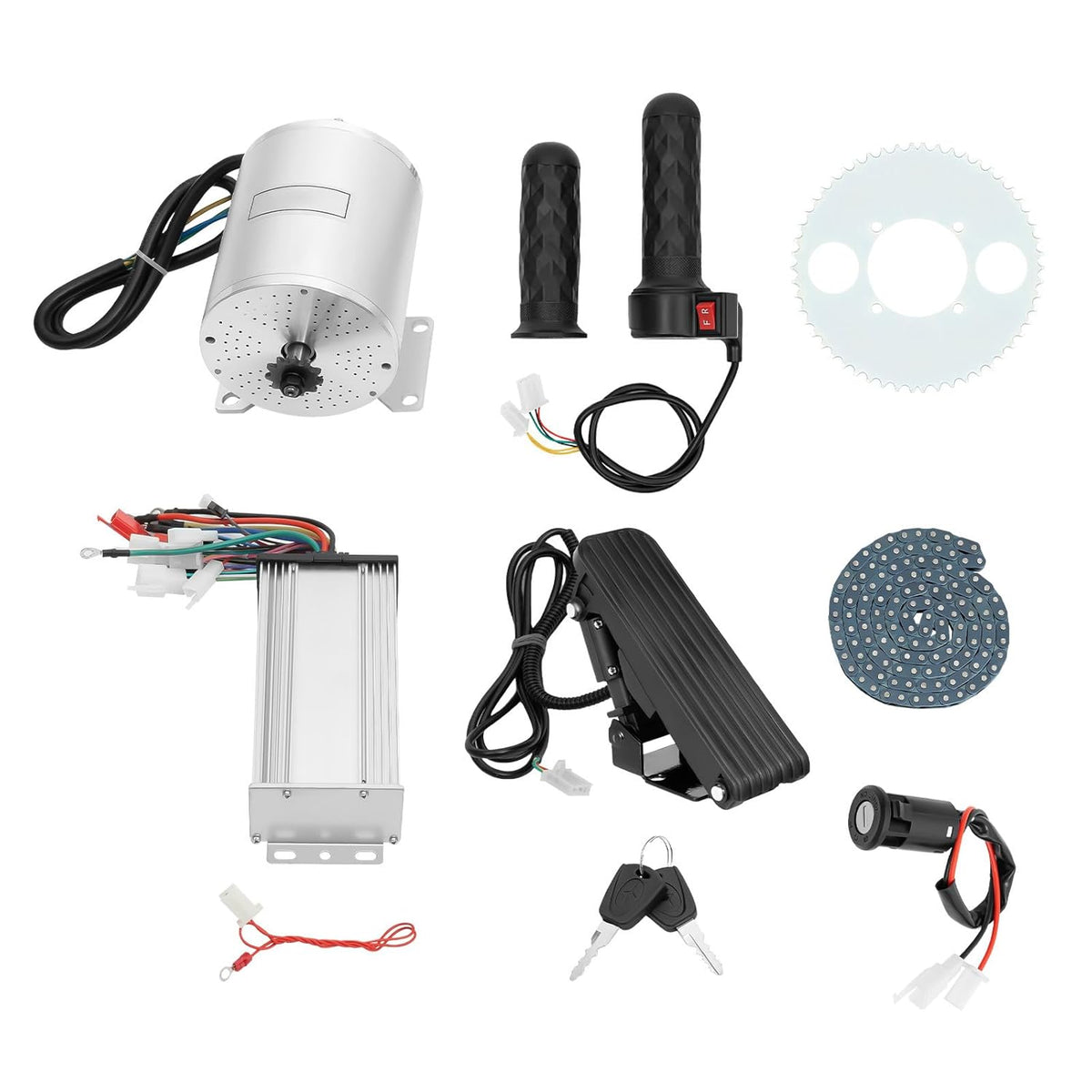 Brushless Motor Kit 72V 3000W, TkkMivcOC High Speed Electric Go Kart Motor Kit with 3 Speed Gears, for DIY Part Scooters Bike Electric Motorcycles, Rated Speed 4900rpm