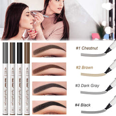 Kredka do brwi, wodoodporna, Microblading Eyebrow Pen z tipsami, wodoodporny, trwały, do naturalnego makijażu brwi (brązowy)