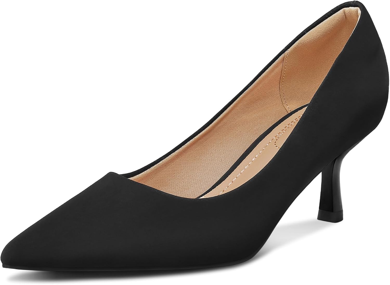 mysoft Kitten Heels for Women Low Heel Pumps 2 Inch Closed Toe Wedding Dress Shoes