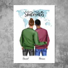 Männer Duo - Personalisiertes FineArt Poster