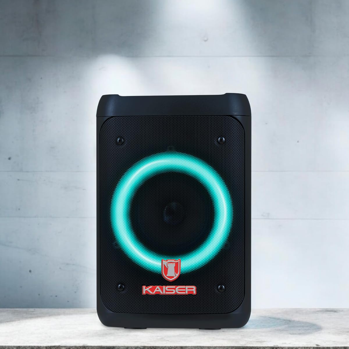 Kaiser Bocina Bafle Profesional Recargable de 4” y 3000W PMPO con Bluetooth, Radio FM y Luces LED Modelo KSW-7002 BB 4