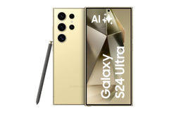 Samsung Galaxy S24 Ultra AI Smartphone, Android-Handy ohne Vertrag, 12GB RAM/256GB Speicher, 200-MP-Kamera, S Pen, Lange Akkulaufzeit, Titanium Yellow, 3 Jahre Herstellergarantie