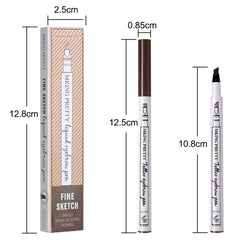 Kredka do brwi, wodoodporna, Microblading Eyebrow Pen z tipsami, wodoodporny, trwały, do naturalnego makijażu brwi (brązowy)