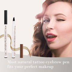 Kredka do brwi, wodoodporna, Microblading Eyebrow Pen z tipsami, wodoodporny, trwały, do naturalnego makijażu brwi (brązowy)