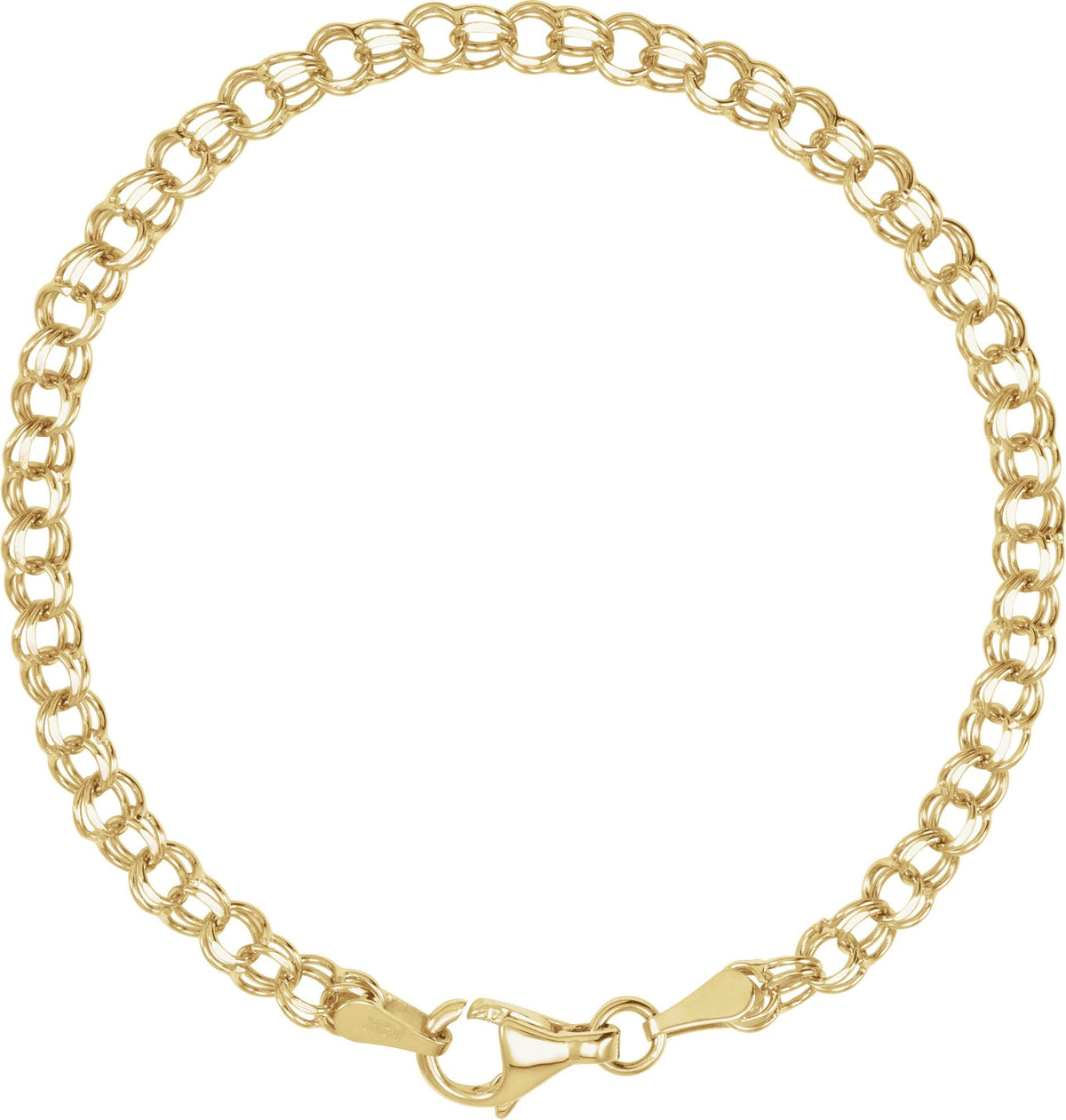 14K Yellow Gold 3.75 mm Cable 7" Chain