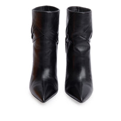 Saint Laurent Black Calf Leather Santiago Russo Kiki 100 Booties, Size 36.5 w/ Box