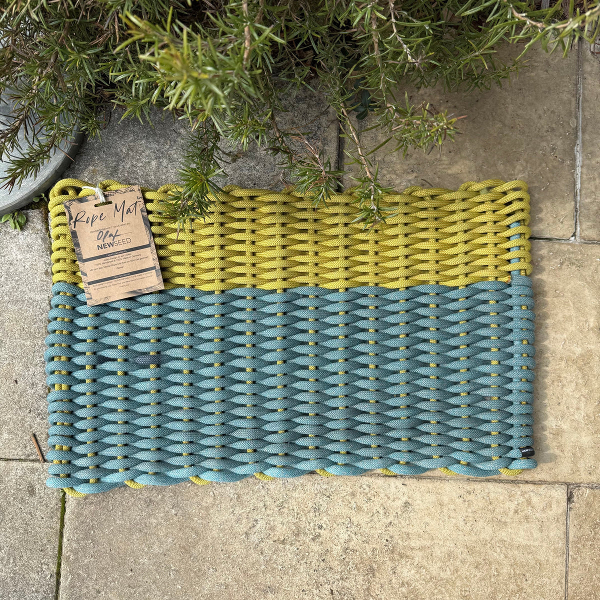 rope mat , crab mat aus kletterseil geflochten recycling seil fussmatte