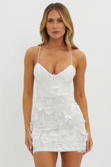 Butterfly Feelings Embellished Mini Dress White by Selfie Leslie