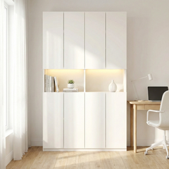 Loft Kiri Bookcase with 8 Doors, W120cm, White