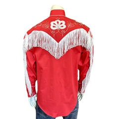 Men's Vintage Red Fringe Embroidered Western Shirt - Rockmount